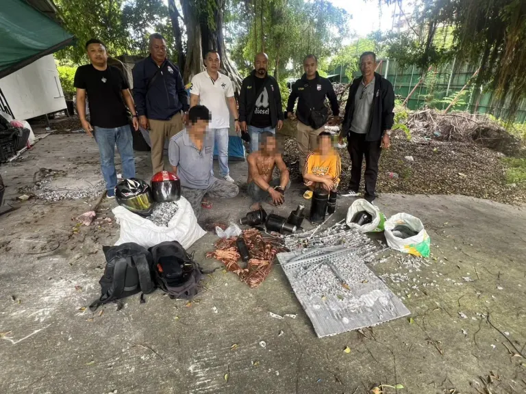 Patong Police Arrest Trio for Nighttime Copper Wire Theft
