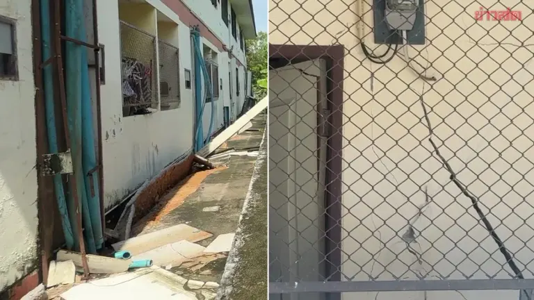 Two-Story Dormitory Collapses, Trapping Resident Inside