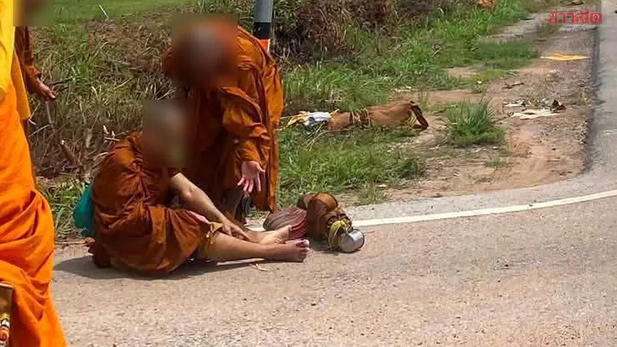Stolen Vehicle Hits Monks, Five Dead In Maha Sarakham