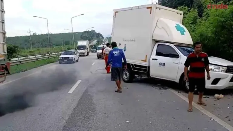 Biohazard Truck Hits Broken-Down Car, Two Foreigners Injured