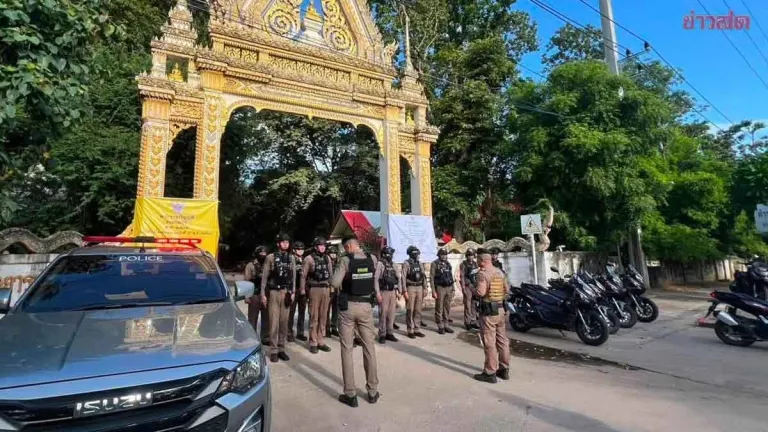 Police Deploy Security at Khon Kaen Temple Over Demolition Threat