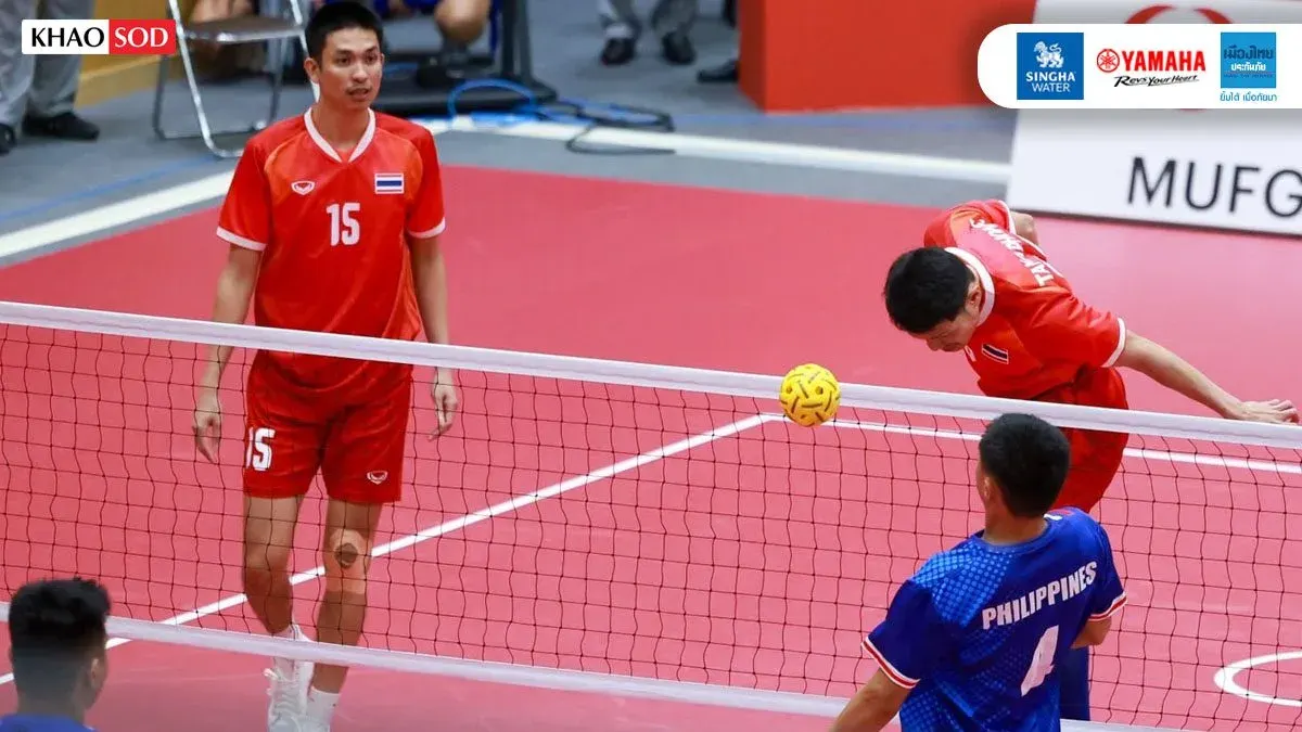 Thai Men's Singles Takraw Wins Group A, Advances to Asian Games Semis