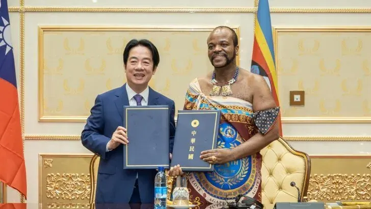 Taiwan's president lands in Eswatini in a trip delayed by lack of overflight clearance