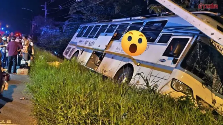 Bus Carrying 30 Passengers Crashes Into Power Pole