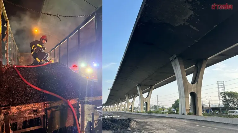 Expressway Authority Confirms Burapha Withi Bridge Structure Remains Strong, Only Surface Concrete Damaged
