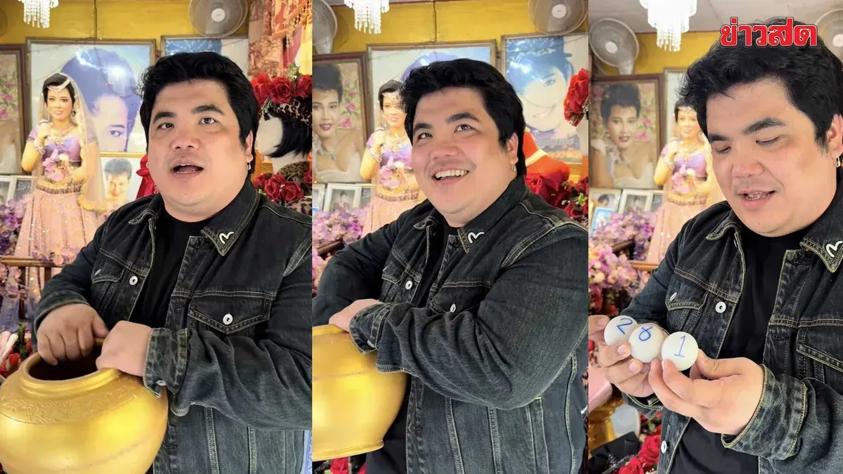 Thai Influencer Draws Lucky Numbers at Spirit Shrine