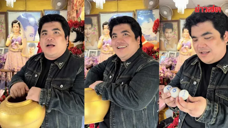 Thai Influencer Draws Lucky Numbers at Spirit Shrine