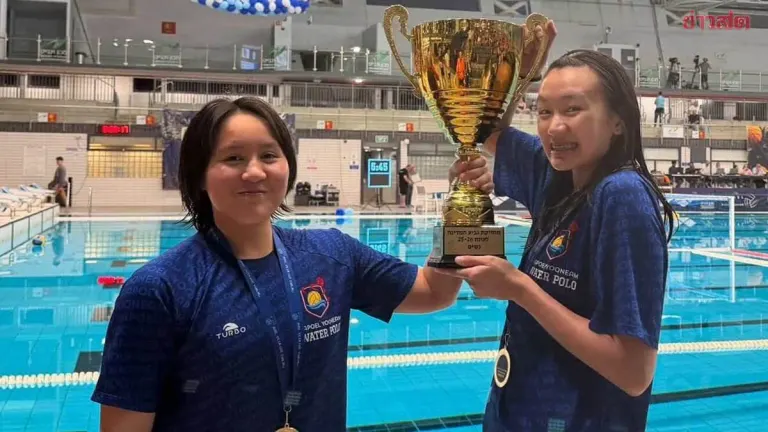 Two Thai Women Water Polo Players Help Club Win Israeli Cup Championship Ahead of Asian Games