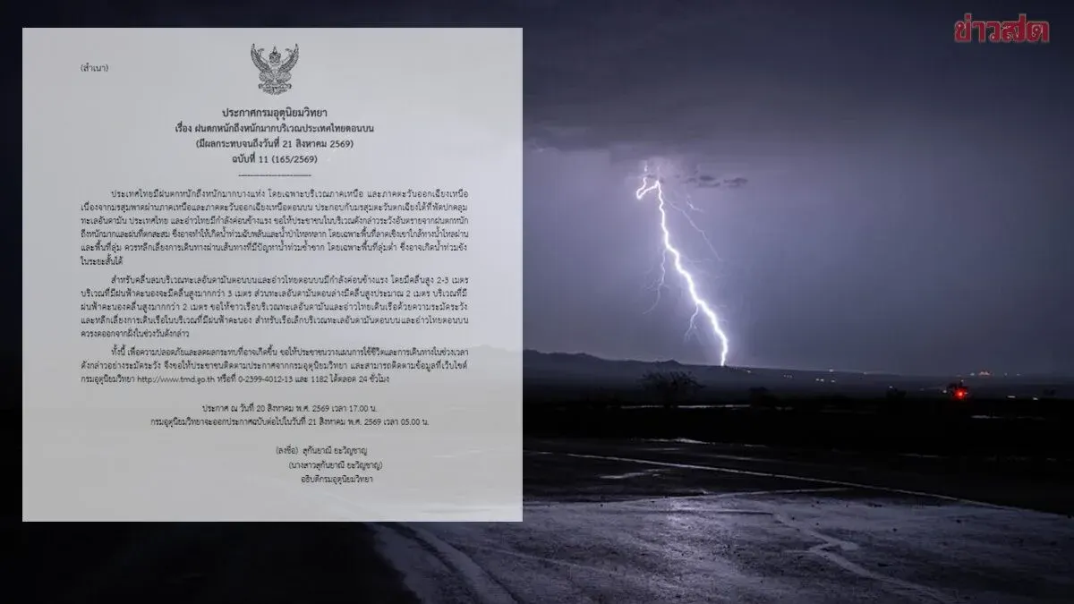 Thailand Weather Bureau Issues 11th Heavy Rain Alert