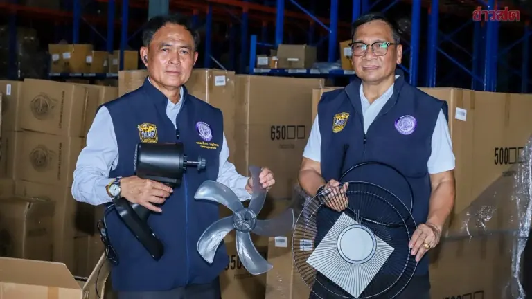 Authorities Seize 7,400 Counterfeit Electrical Appliances in Samut Prakan