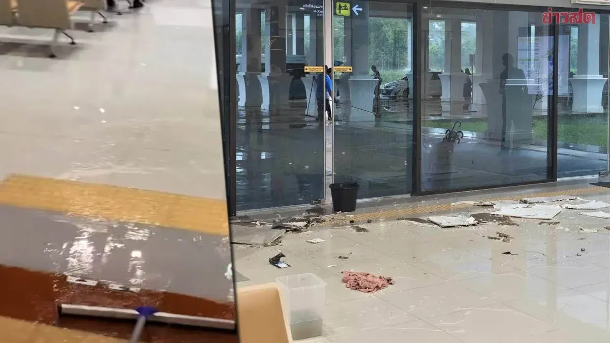 Transport Minister Orders Urgent Repairs at Trang Airport After Roof Leaks and Ceiling Collapse During Heavy Rain