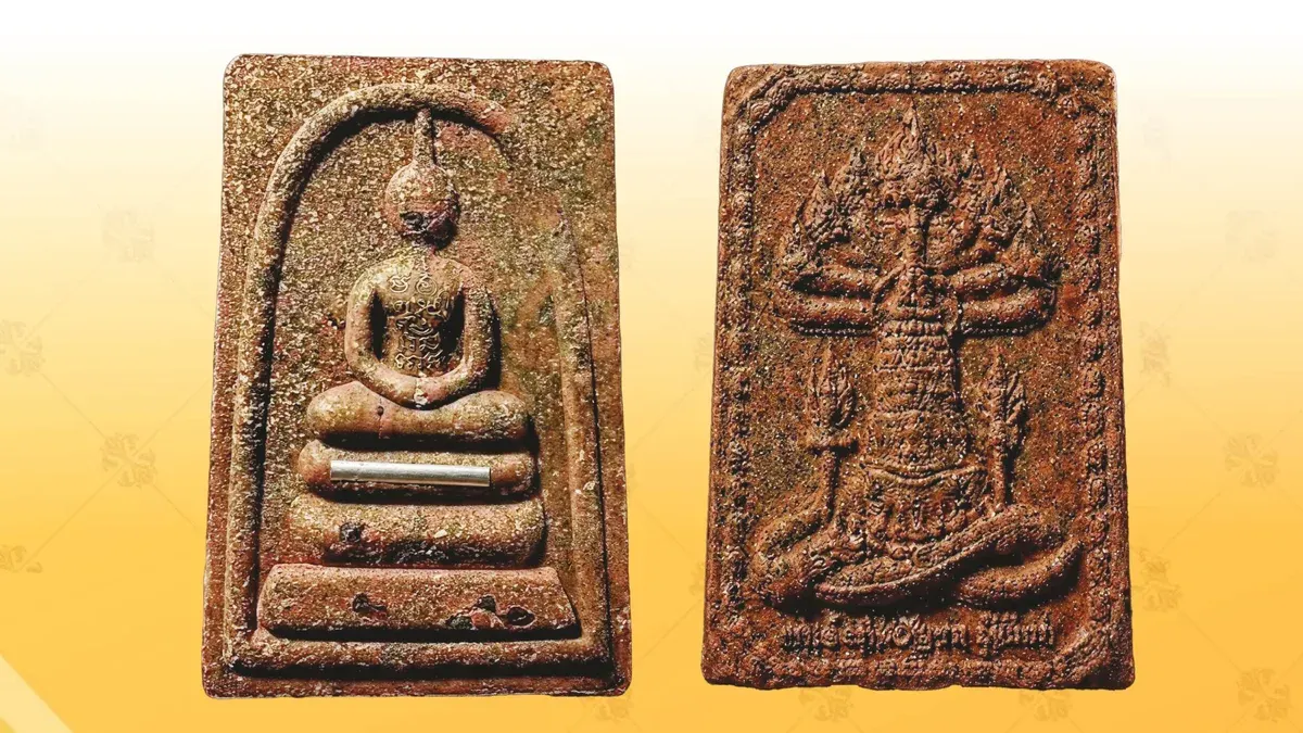 Revered Phra That Phanom Powder Amulet Blessed in Solemn Ceremony