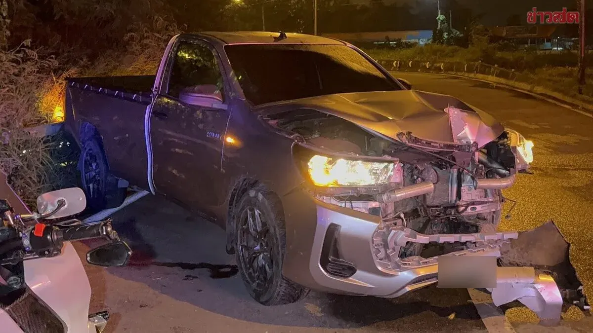 Pickup Truck Crashes Into Utility Pole, Driver Flees