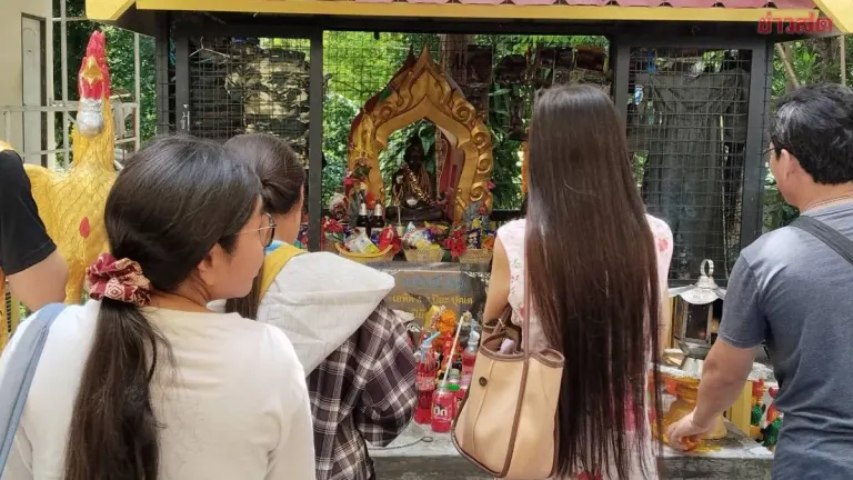 Devotees Flock To Golden Child Statue For Lottery Luck