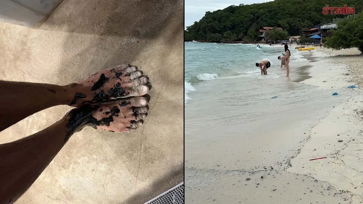 Oil Slick Washes Onto Ko Lanta Beach, Tourists Left Covered
