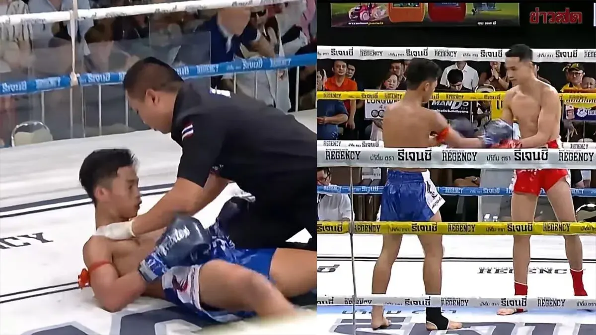 Muay Thai Fighter KO'd By Neck Kick In TV Bout
