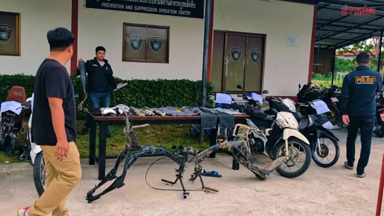 Police Smash Cambodian Motorcycle Theft Ring in Satahip