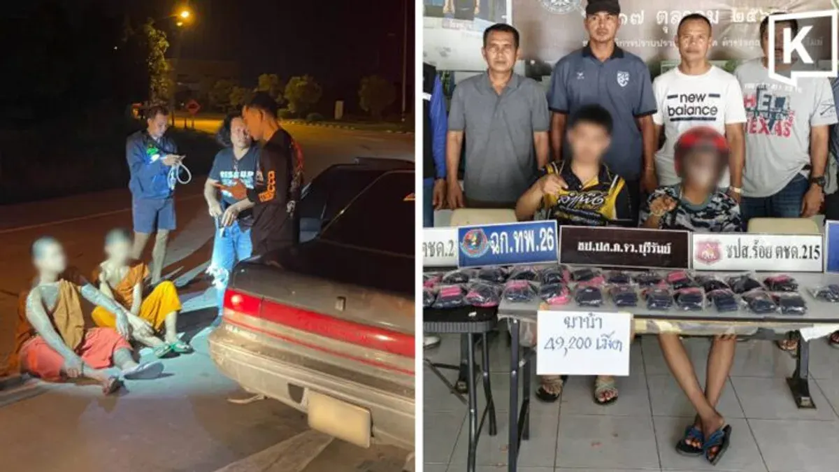 Four Buddhist Monks Arrested in Buriram Drug Bust