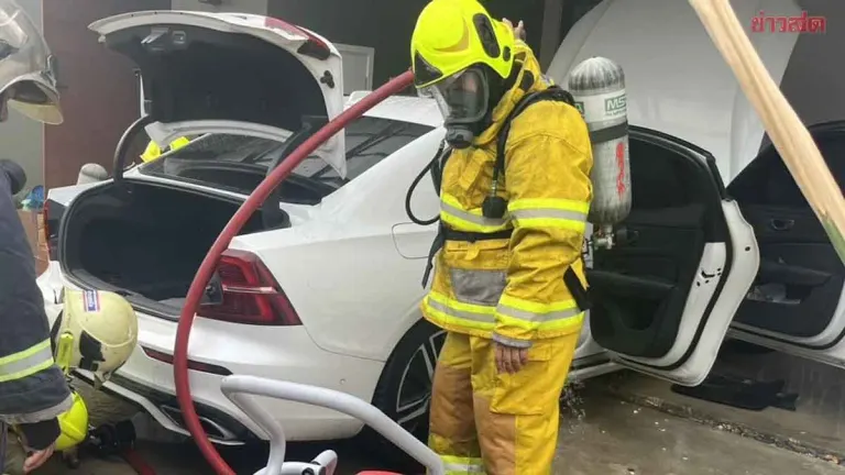 Luxury Car Erupts in Flames After Overnight Charging