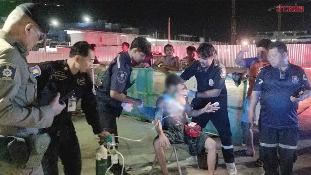 Myanmar Worker Stabs Friend Over Unpaid 250-Baht Loan While Drunk; Two Seriously Injured
