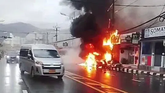 Transformer Explosion Ignites Patong Restaurant Fire