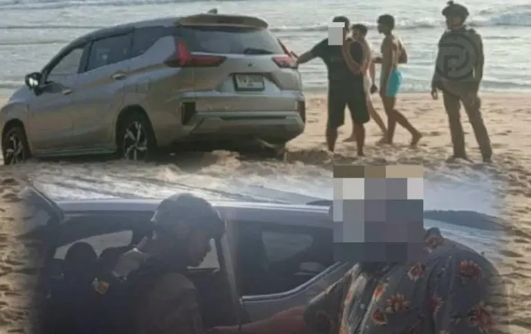 Tourist Fined for Driving Car on Phuket Beach