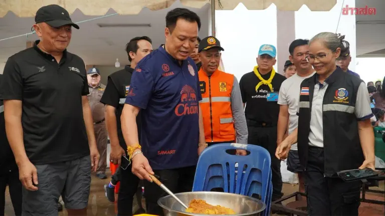PM Anutin Visits Flood-Hit Prachin Buri, Promises Aid