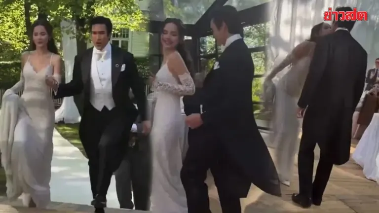 Sweet and Adorable! Nadech and Yaya's Wedding Celebration Party is Absolutely Romantic, Showcasing Dance Moves and Tender Kisses as Guests Cheer