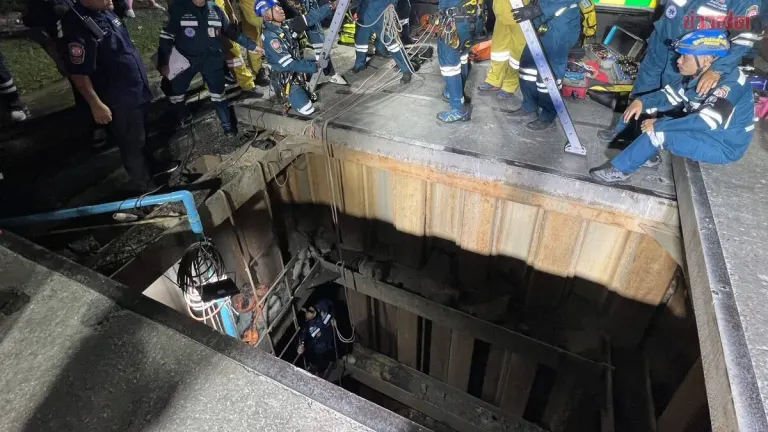 Motorcycle Plunges into 5-Meter Deep Water Pipe Pit; Man Escapes, Woman Critically Injured