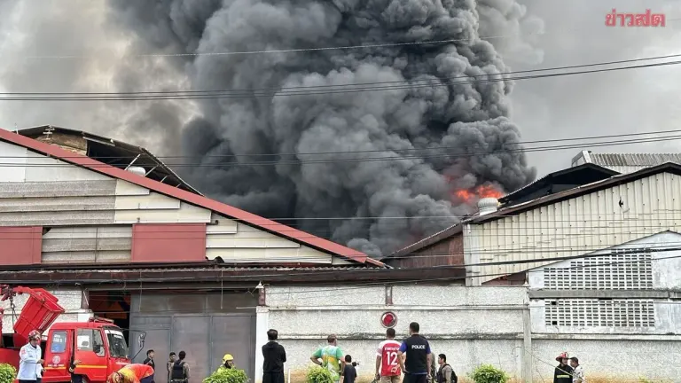 Major Fire Guts Motorcycle Parts Factory in Ratchaburi