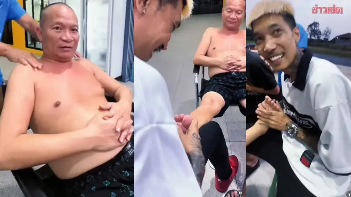 A Lifetime of Care Never Forgotten! Uncle Hum Jokkmok Delighted as Nephew Bank Gives Him a Foot Massage
