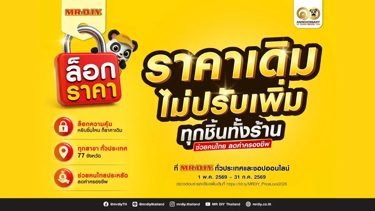 Mr. DIY Launches 'Price Lock' Campaign to Freeze Prices Store-Wide and Help Thai Consumers Reduce Cost of Living