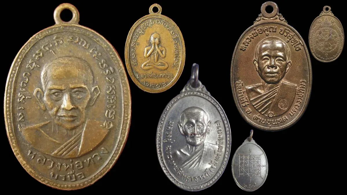 Rare Buddhist Amulets of Revered Monks Displayed