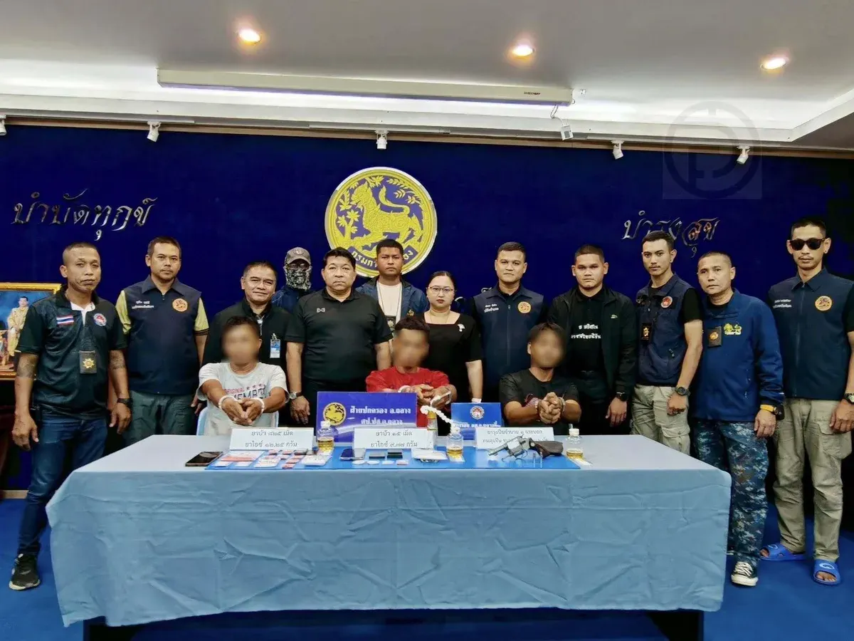 Three Suspects Arrested in Thalang Crack Down on Drugs and Firearms