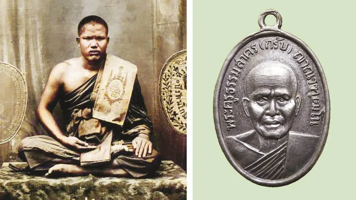 Oval Amulet of Luang Pu Krap Draws Devotion at Wat Krok Krak