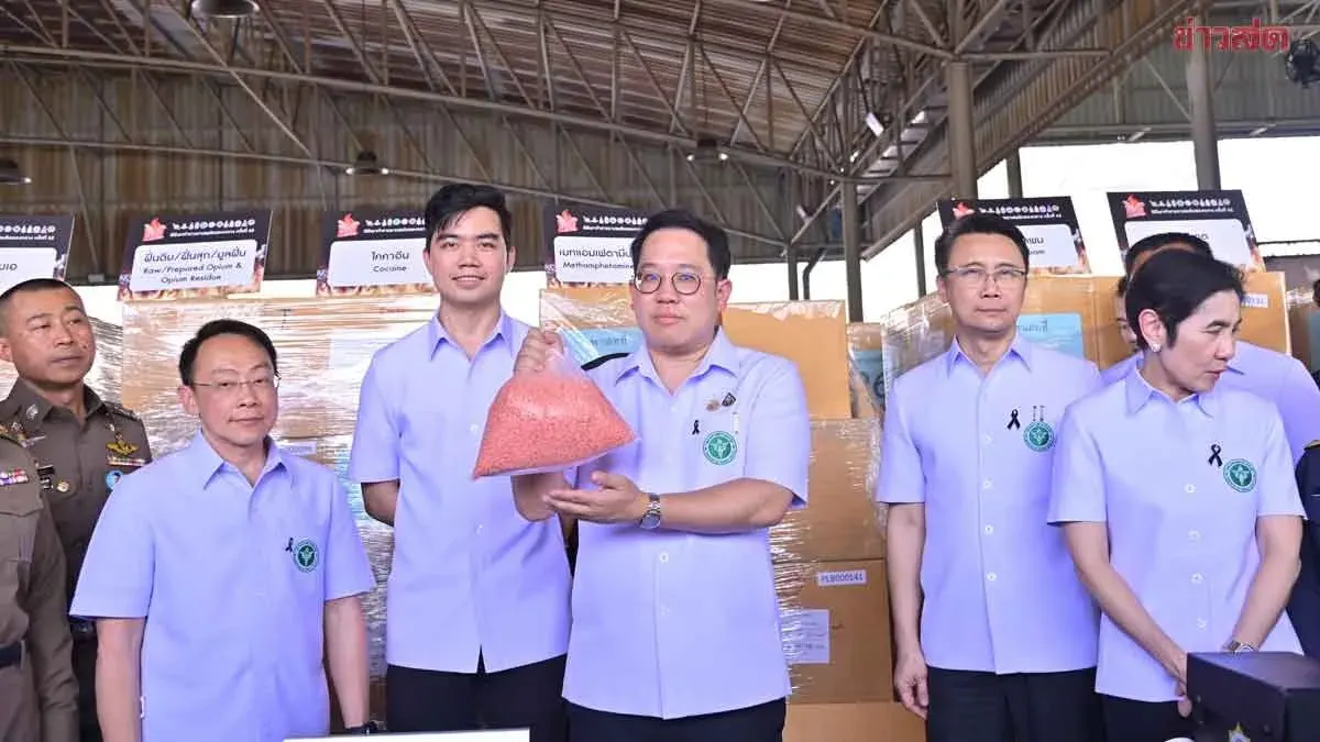 Thailand Destroys 13 Tons of Seized Drugs in National Ceremony