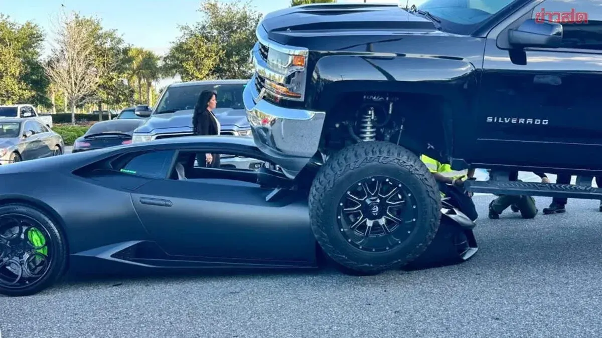 Florida Woman in Lifted Pickup Truck Runs Over Lamborghini, Claims She Couldn't See