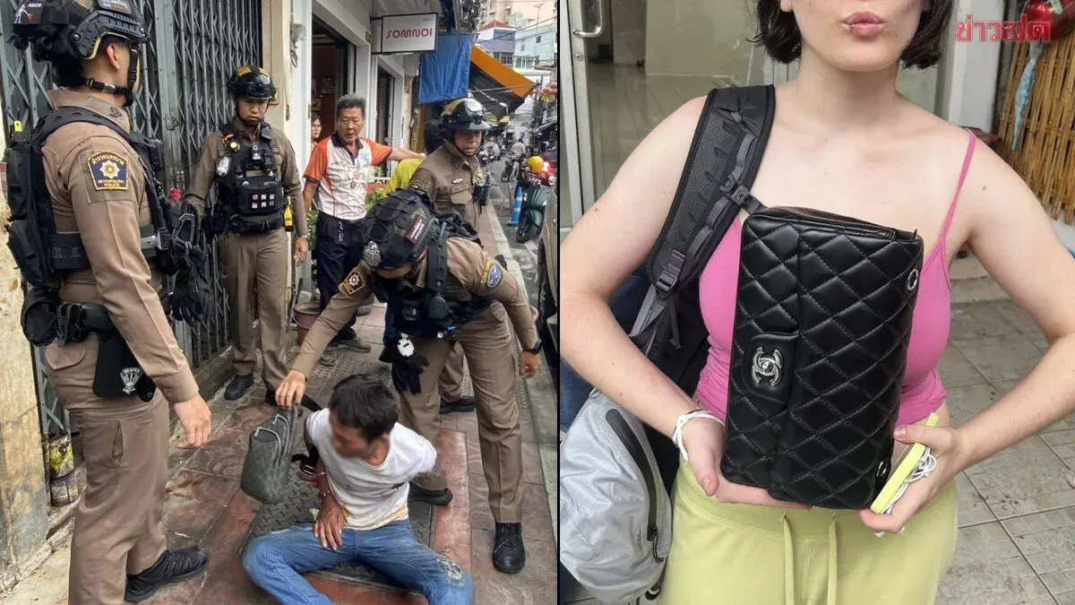 Man Arrested for Snatching Tourist's Handbag Worth 100,000 Baht