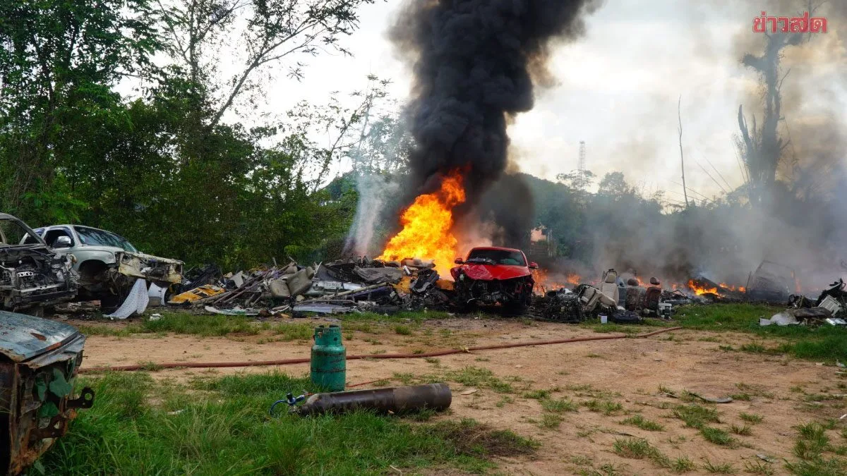 Car Scrap Lot Engulfed in Flames as Owner Dismantles Vehicle for Parts, Losses Reach Millions