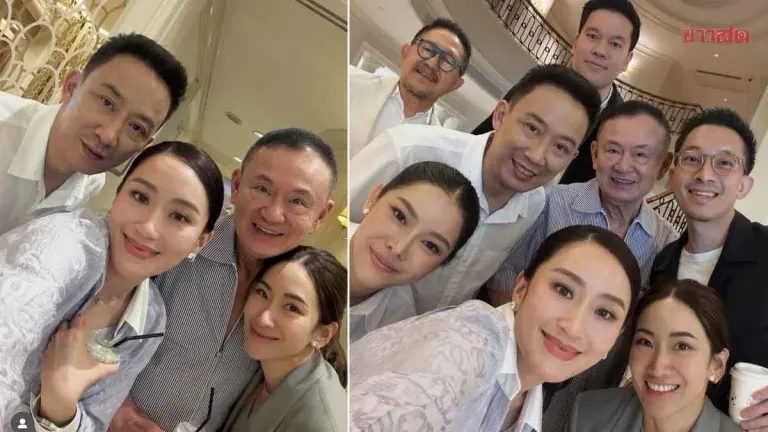 Ing Posts Family Photo with Thaksin and Shinawatra Family, Thanking Father for Never Letting Them Down During Difficult Times