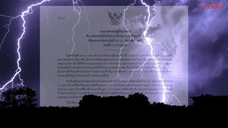 Thailand Braces for Heavy Rain Alert Through Aug 21