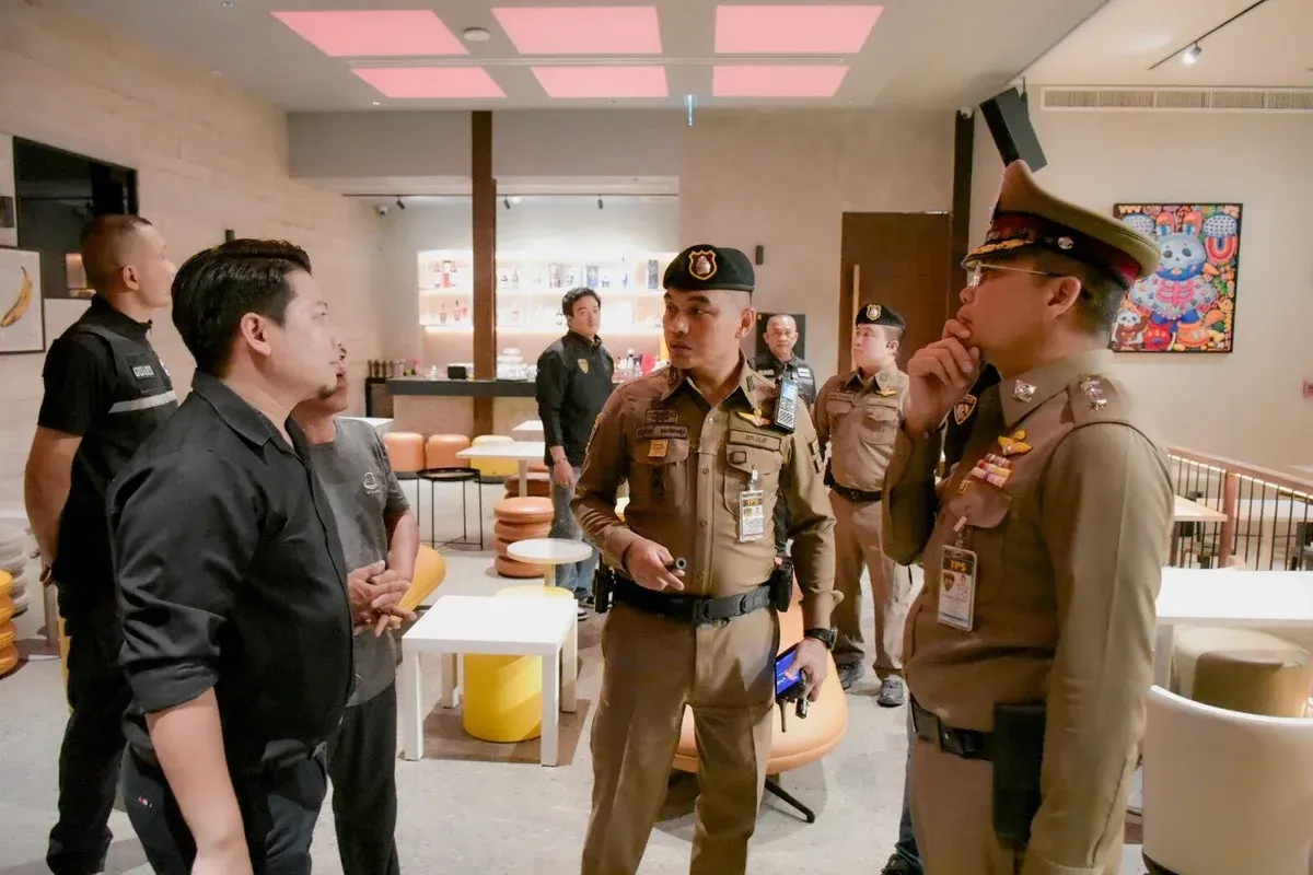 Bangkok Police Inspect Entertainment Venue Fire Safety Standards