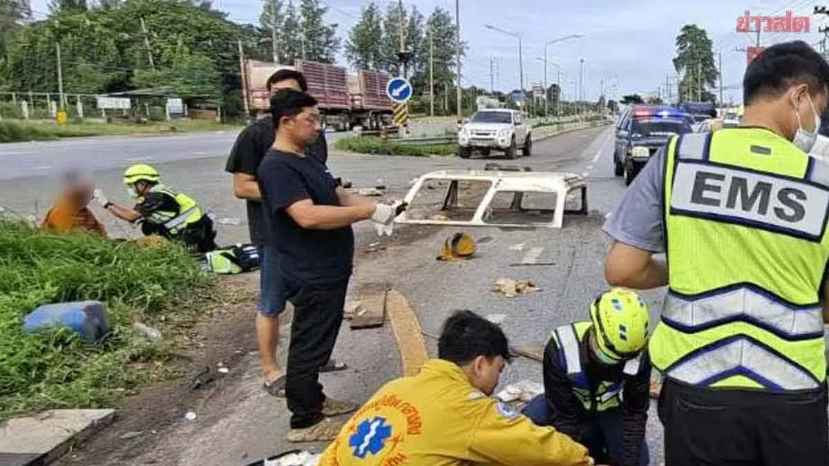 Two Monks Badly Hurt When Teenager Hits Pickup Truck