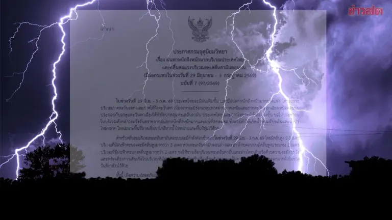 Meteorological Department Issues 7th Warning of Heavy to Very Heavy Rainfall June 29 - July 3; Lists Affected Provinces