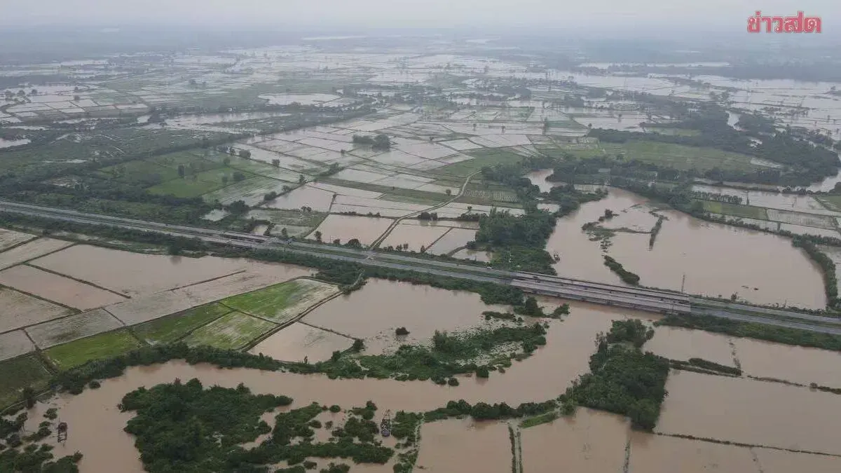 Yasothon Raises Flood Alert as Waters Overflow Into Agricultural Areas