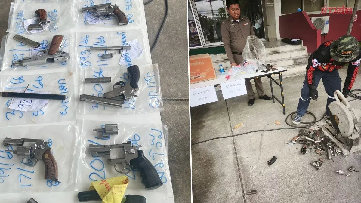 Police Destroy 21 Illegal Firearms After Case Concluded