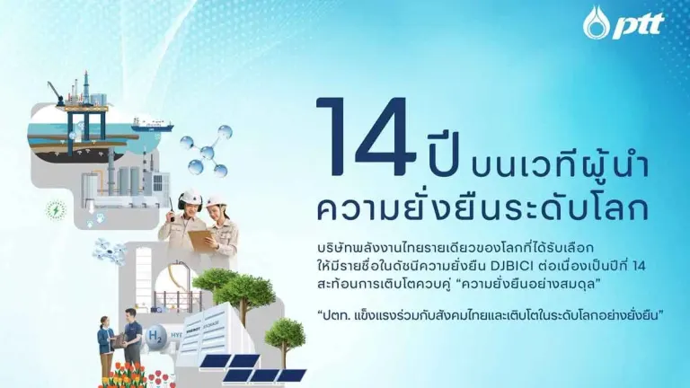 PTT Included in Dow Jones Index for 14th Consecutive Year, Reaffirming Global Sustainability Leadership