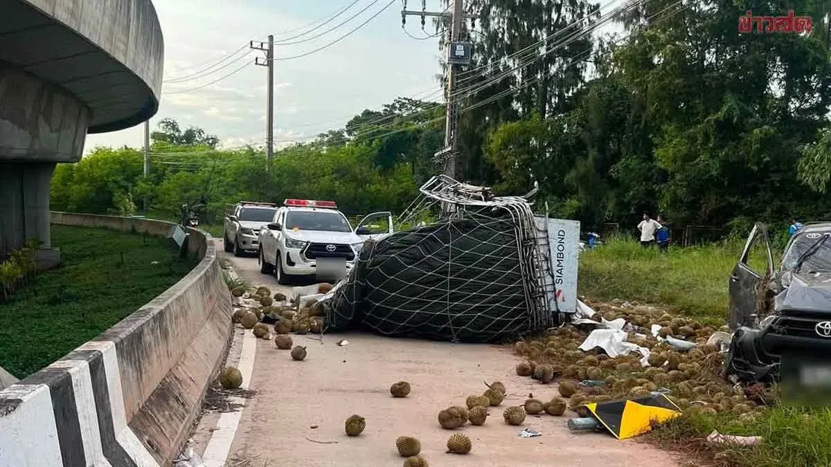 Overloaded Durian Truck Plunges From M6 Highway
