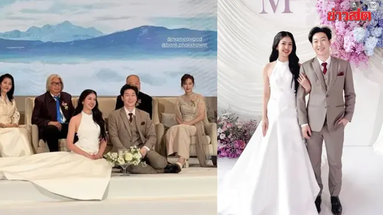 Sweet Moment! "Mameow Porchadha" Walks Down the Aisle with Non-Celebrity Boyfriend "Bank Phakkhavorn" as Entertainment Figures Celebrate