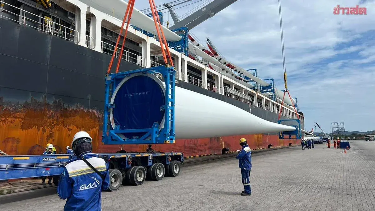 DEE Delight Handles Wind Turbine Components for Thai Power Project
